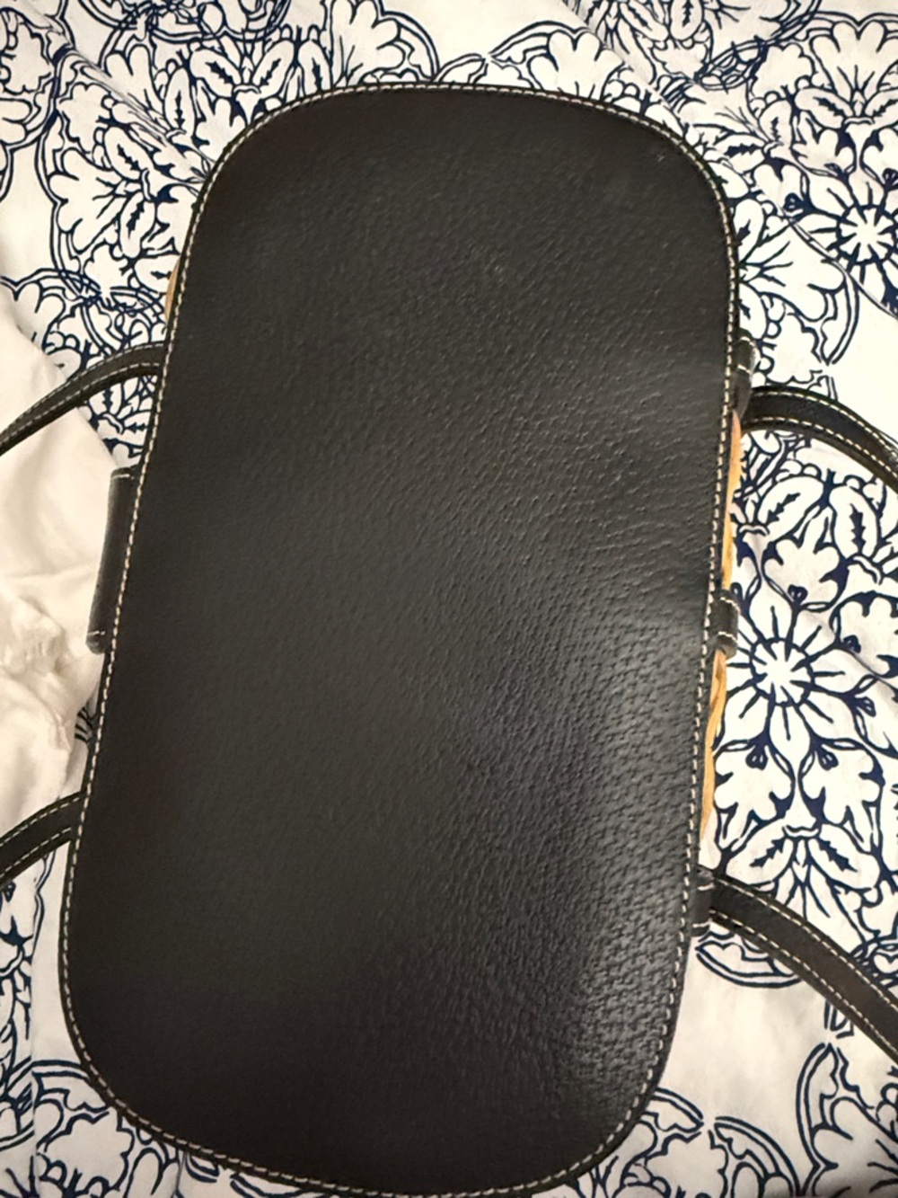 kate spade Black & Tan Purse Tote with Gold Turn-Lock - Picture 5 of 7